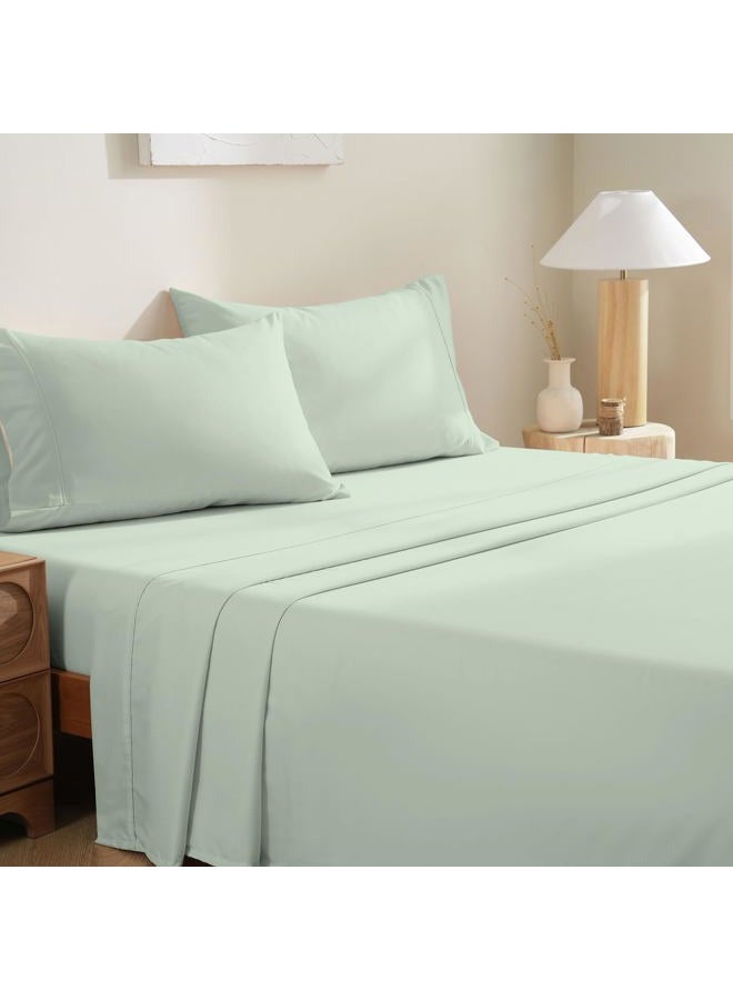 M&Co Bedding Twin Bed Sheets Set - Soft Bed Sheets - Cooling Breathable Bedding Set with 16" Deep Pocket (3 Pieces, Twin, Sage Green) - Image 1