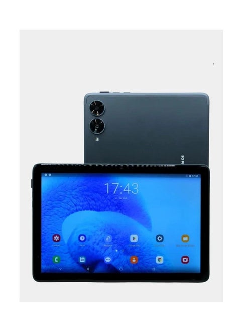 Smart Tablet PC with Keyboard and Mouse 10.1-inch HD Screen 8GB RAM 256GB ROM Front and Rear Camera WiFi and Dual SIM Network Android Tab with Leather Cover-Grey