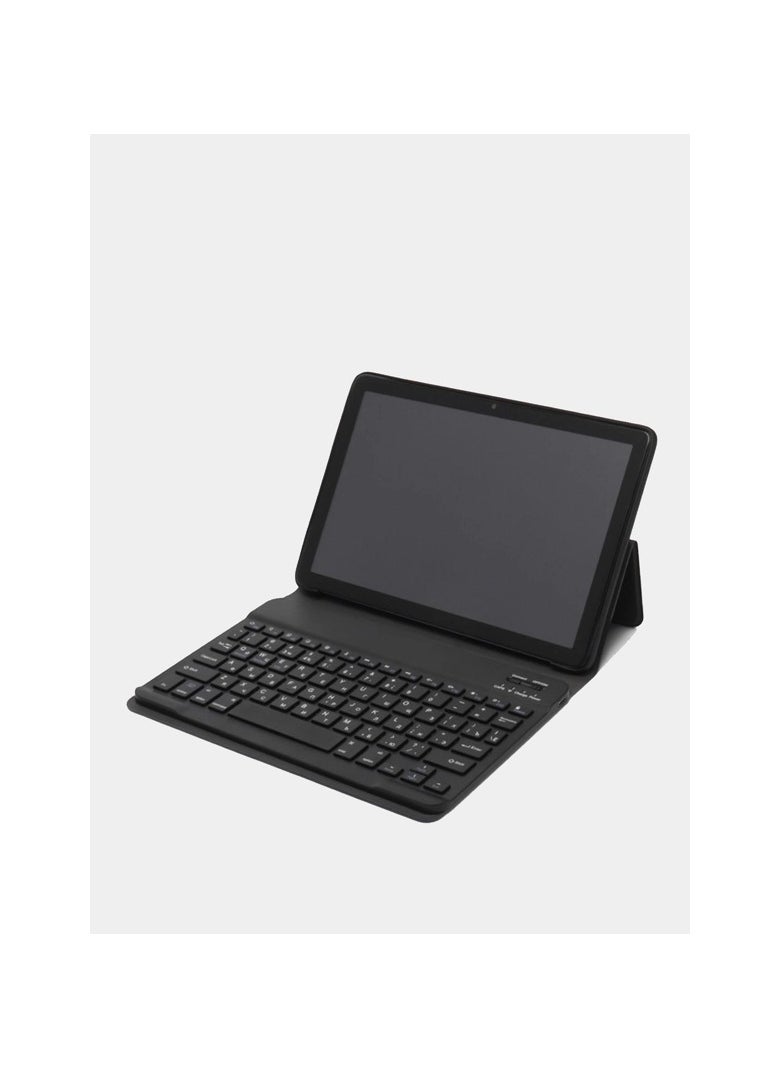 Umiio - Smart Tablet PC with Keyboard and Mouse 10.1-inch HD Screen 8GB RAM 256GB ROM Front and Rear Camera WiFi and Dual SIM Network Android Tab with Leather Cover-Grey - Image 1
