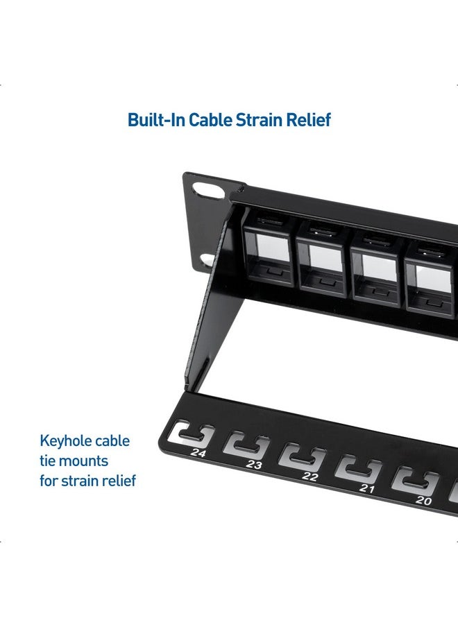 Cable Matters Cable Matters Rackmount or Wall Mount 1U 24 Port Keystone Patch Panel with Cable Management and Support Bar (19-inch Blank Patch Panel for Keystone Jacks/Keystone Panel)  - Image 5