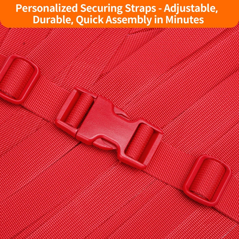 BEYOURD Buckle and Strap Set, 10 Yards Polyester Webbing Strap with 6 Pack Dual Adjustable Side Release Plastic Buckles, 12 Pieces Tri-Glide Slider Clips for Dog Collar (Everyday Series 1 Inch, Red) - Image 2