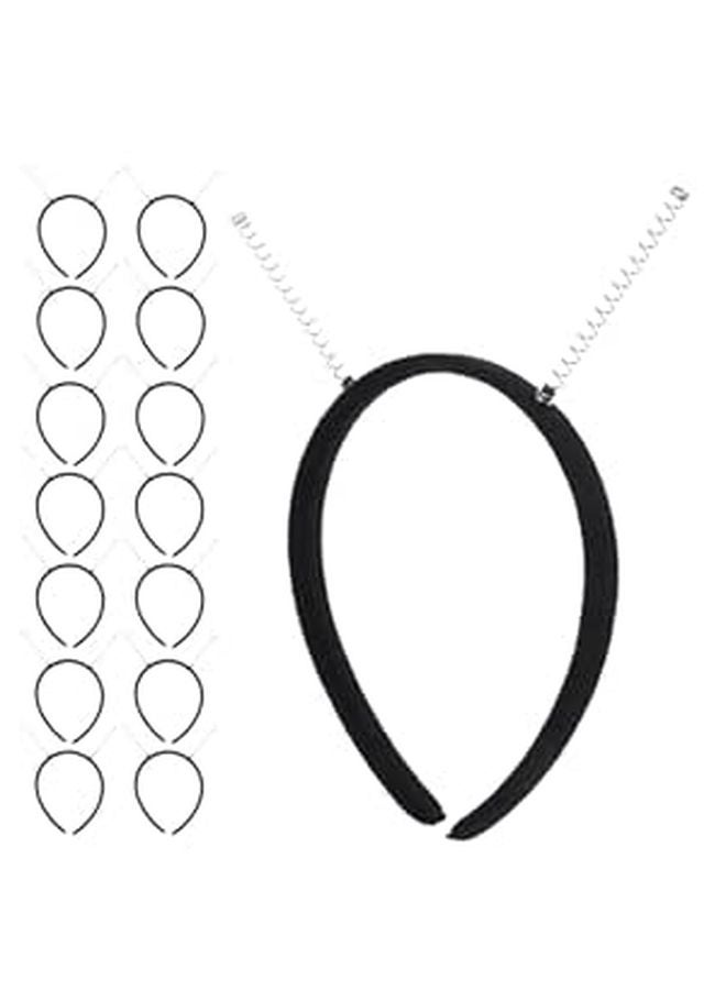 15pcs Black Elastic Spring Headbands DIY Hairband Making Kit For Women Daily Wear And Parties - Image 1
