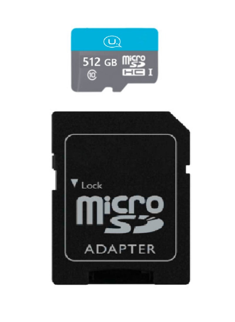 Usams 512GB High Speed Class 10 TF Card with SD Adapter 