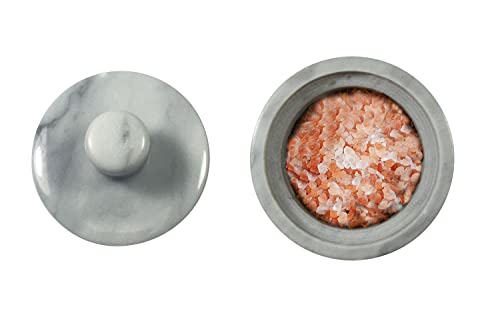 Yepmlrt Marble Salt Cellar with Lid, Salt Holder Storage Container for Counter（ White） - Image 3