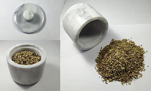 Yepmlrt Marble Salt Cellar with Lid, Salt Holder Storage Container for Counter（ White） - Image 5