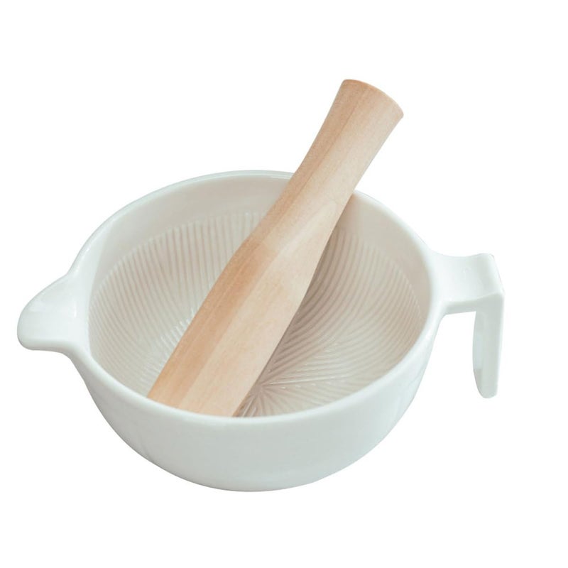 Ceramic Mortar And Pestle Set Non Slip Bowl For Grinding Garlic Spices Easy Clean - Image 2