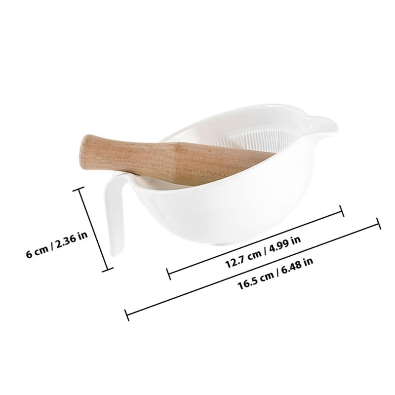 Ceramic Mortar And Pestle Set Non Slip Bowl For Grinding Garlic Spices Easy Clean - Image 3