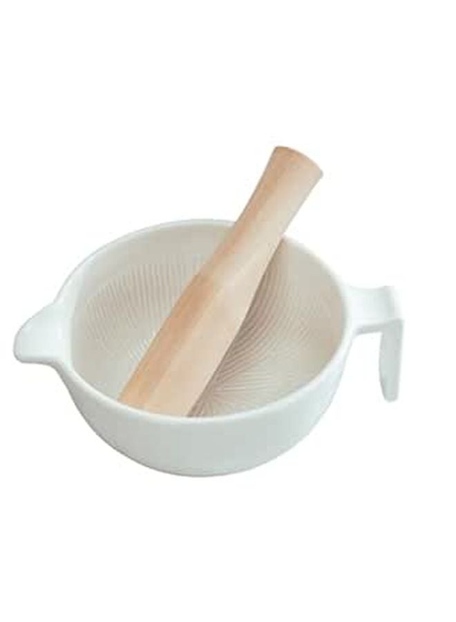 Ceramic Mortar And Pestle Set Non Slip Bowl For Grinding Garlic Spices Easy Clean - Image 1