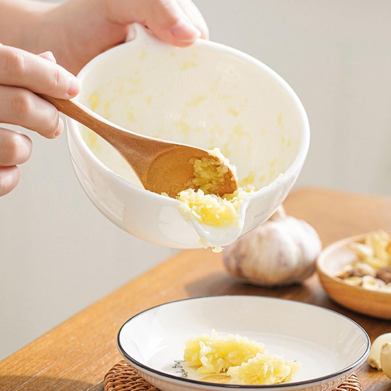 Ceramic Mortar And Pestle Set Non Slip Bowl For Grinding Garlic Spices Easy Clean - Image 4