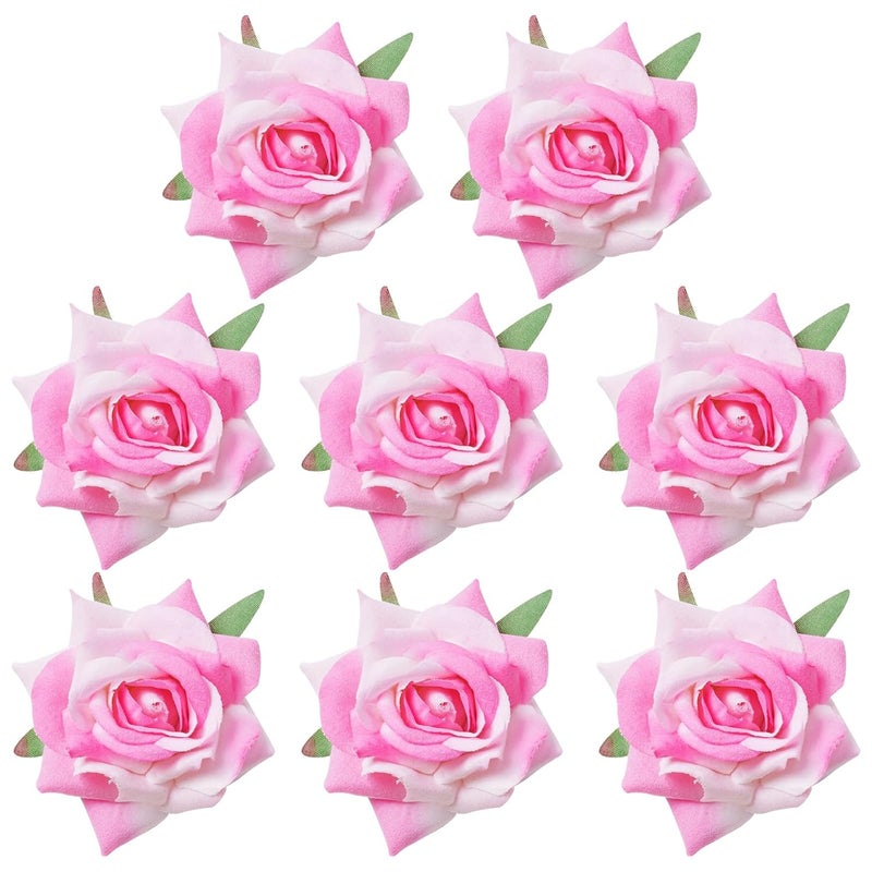 Topbuti 8 Pcs Rose Hair Clip Flower Hairpin Rose Brooch Floral Clips 275 Rose Flowers Mexican Hair Pin up Headpiece for Woman Girl Halloween Wedding Party Valentine Mothers Day Gift Pink 