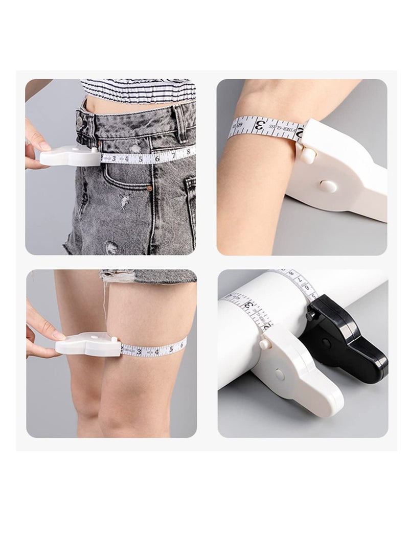 HaHaHai Body Measuring Tape, Accurate Waist Measuring Tape for Weight Loss, Handcrafts Tailor Automatic Telescopic Body Tape White  - Image 4