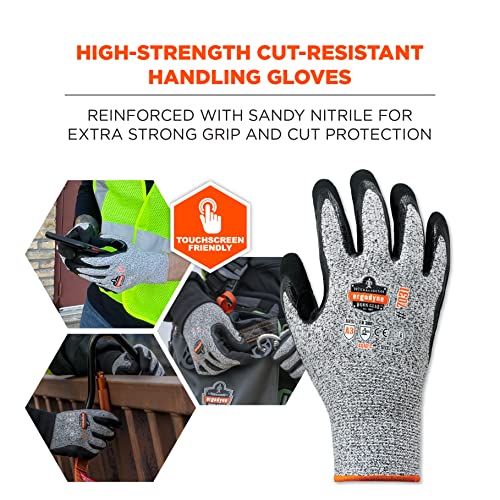Ergodyne unisex adult Cut Resistant Work Gloves, A3, Surfaces, ANSI A3 Sandy Nitrile Coated Palms for Optimal Grip with Rough Surfaces 13g, Factory, Small (Pack of 1) - Image 2