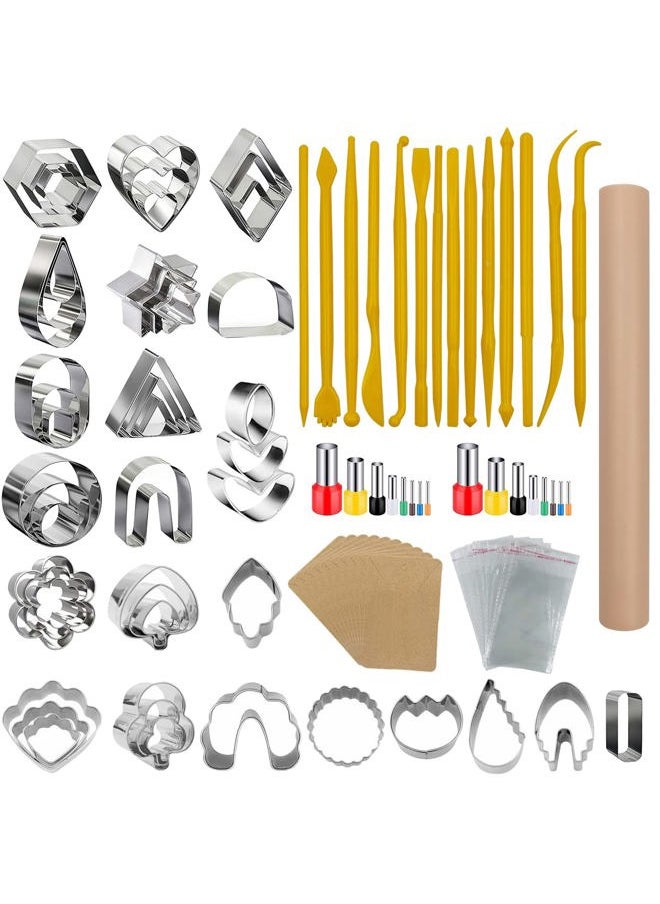 AIFUDA - 100 Pcs Polymer Clay Cutters Set, 49 Shapes Clay Earring Cutters with 51 Earrings Accessories for Polymer Clay Earrings Jewelry Making - Image 1