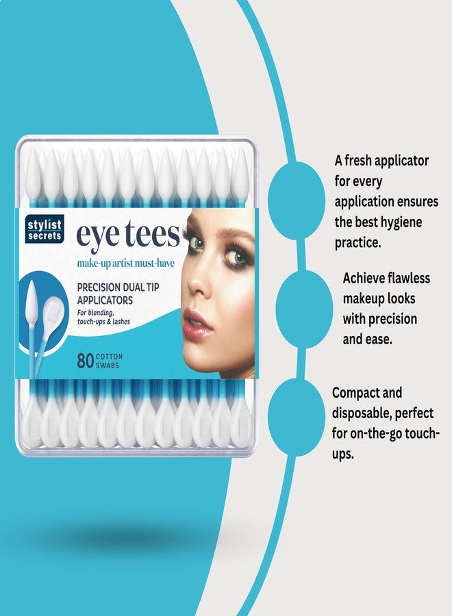 Fran Wilson EYE TEES COTTON TIPS 80 Count (12 PACK) - Precision Makeup Applicator, Double-sided Swabs with Pointed and Rounded Ends for Perfect Blending, Effective Cleaning and Precise Touch-ups - Image 2
