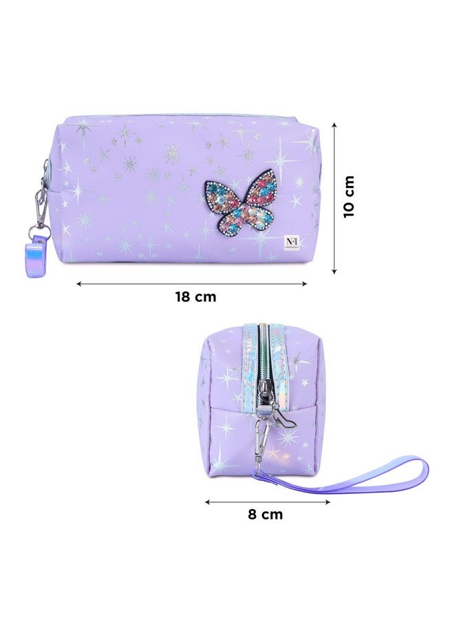 NFI essentials Makeup Pouch Cosmetic Pouch Vanity Case Jewellery Pouch Stationery Pencil Case Travel Organiser Travel Pouch Bag with Detachable Handle - Image 4