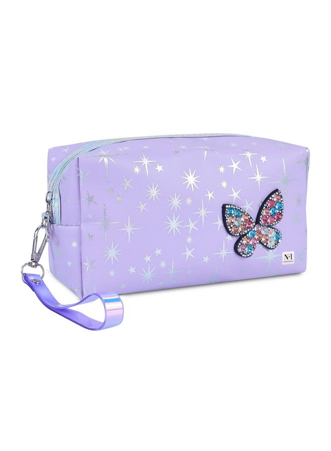 NFI essentials Makeup Pouch Cosmetic Pouch Vanity Case Jewellery Pouch Stationery Pencil Case Travel Organiser Travel Pouch Bag with Detachable Handle - Image 1