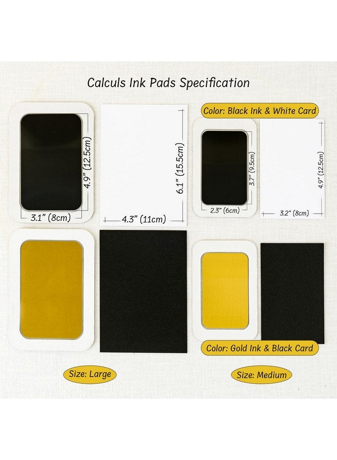 Calculs Calculs Ink Pad for Babies Hand & Footprint Keepsakes for Baby's First Year - Newborns, Dogs Paw, Cats, Pets Memory Makers Print (Black Ink & White Card, Medium) - Image 4