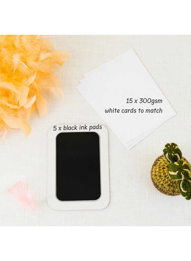 Calculs Calculs Ink Pad for Babies Hand & Footprint Keepsakes for Baby's First Year - Newborns, Dogs Paw, Cats, Pets Memory Makers Print (Black Ink & White Card, Medium) - Image 3
