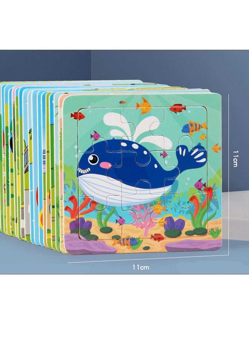 Children's Educational Wooden Cartoon Crab Jigsaw Puzzles Suitable Gift Bag Pack - Image 3