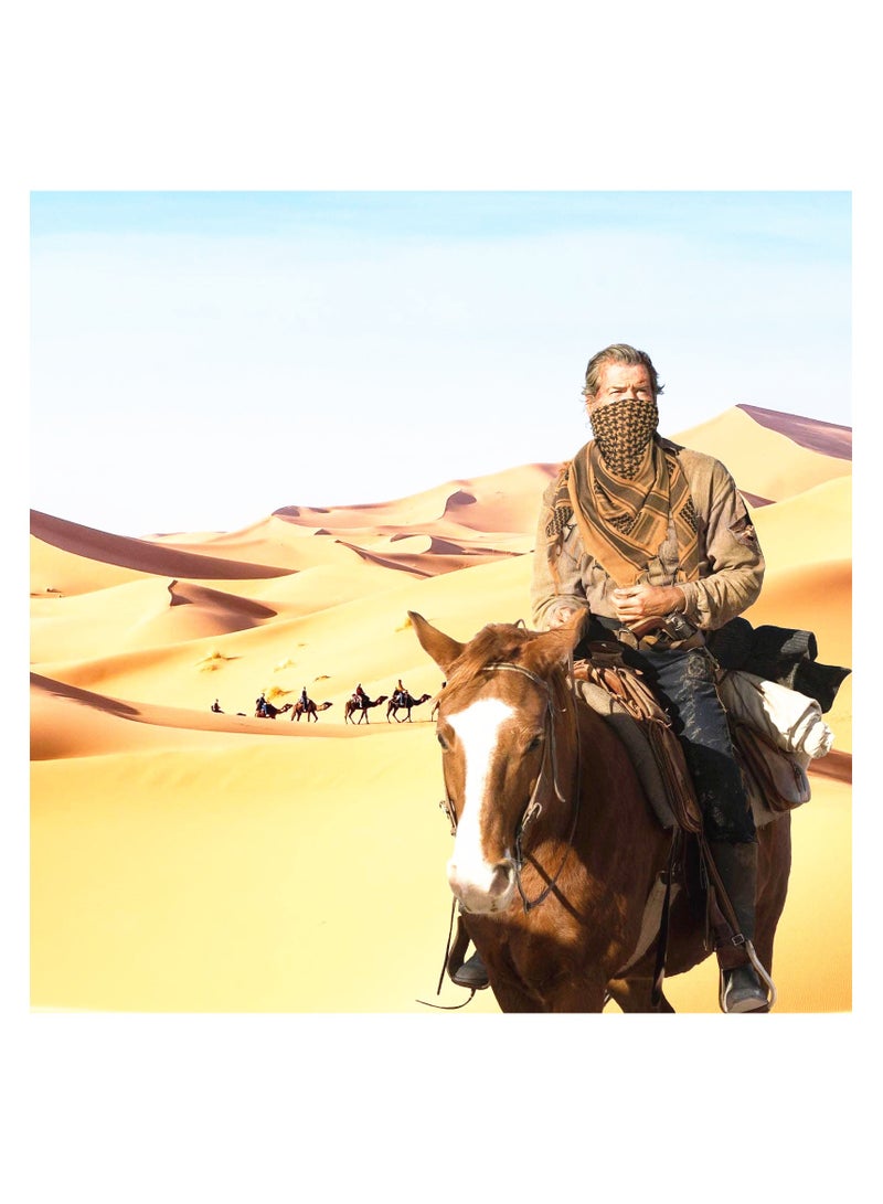 Military Shemagh Tactical Desert Scarf Shemagh Scarf Men Neck Head Wraps for Men Cotton Keffiyeh Arab Wrap with Tassel,110 x 110cm - Image 4