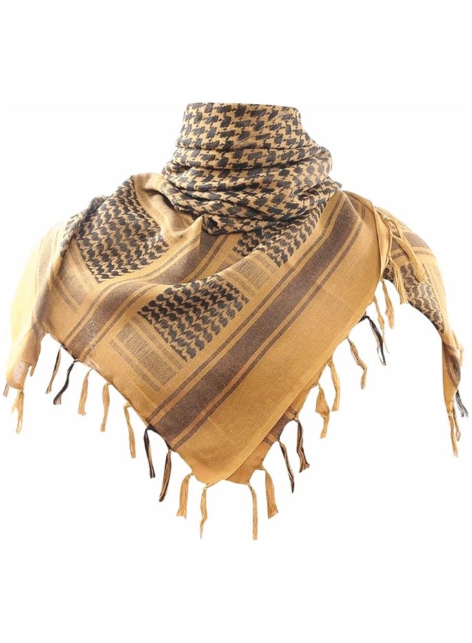 Military Shemagh Tactical Desert Scarf Shemagh Scarf Men Neck Head Wraps for Men Cotton Keffiyeh Arab Wrap with Tassel,110 x 110cm - Image 1