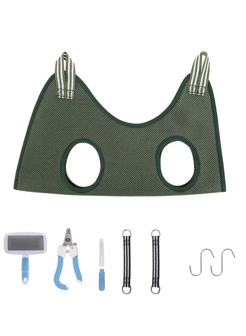 RATSAW 8Pcs Pet Dog Cat Grooming Hammock Harness Cat Bathing Bag, with Dog Nail Clippers Adjustable Anti bite and Anti Scratch Cat Shower Mesh Grooming Bag for Pet Dogs and Cats - Image 2
