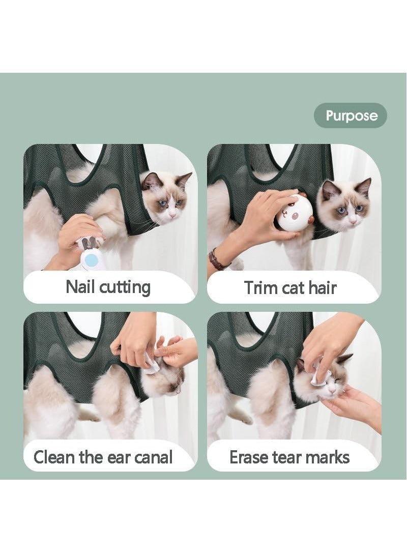 RATSAW 8Pcs Pet Dog Cat Grooming Hammock Harness Cat Bathing Bag, with Dog Nail Clippers Adjustable Anti bite and Anti Scratch Cat Shower Mesh Grooming Bag for Pet Dogs and Cats - Image 4