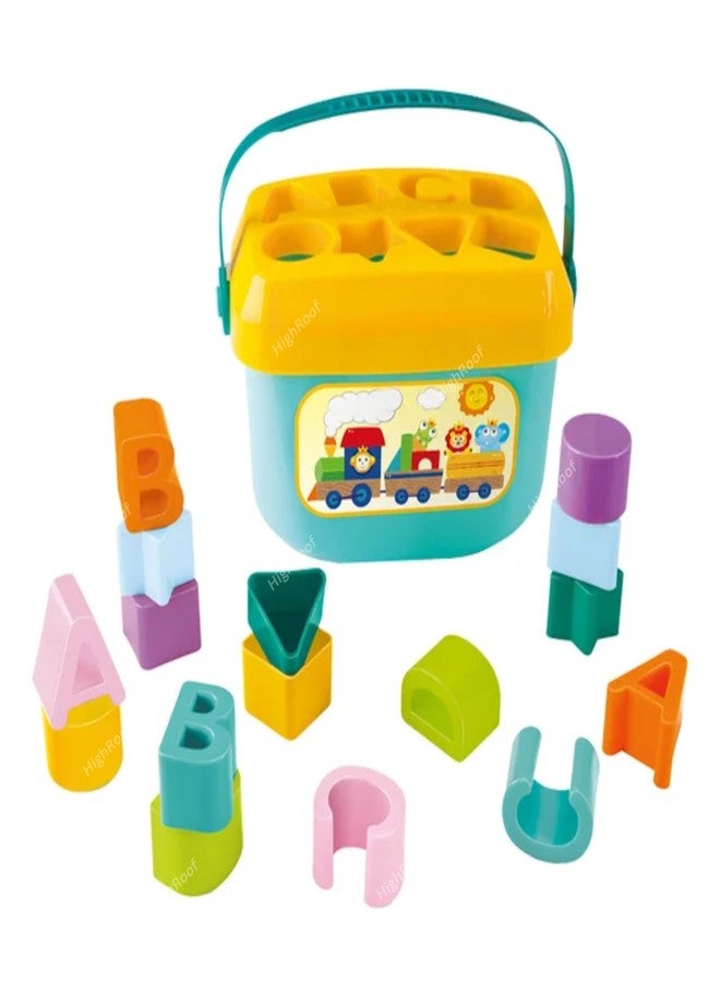 HighRoof Building Blocks for Kids,Smart Activity Fun and Learning Assemble Blocks Best Gift Toy Block Game for Kids/Boys/Children (Geometric) (Shape Bucket) - Image 1