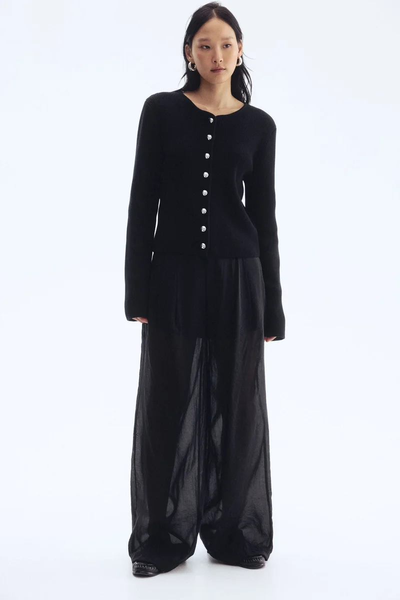 H&M Rib-knit cotton cardigan