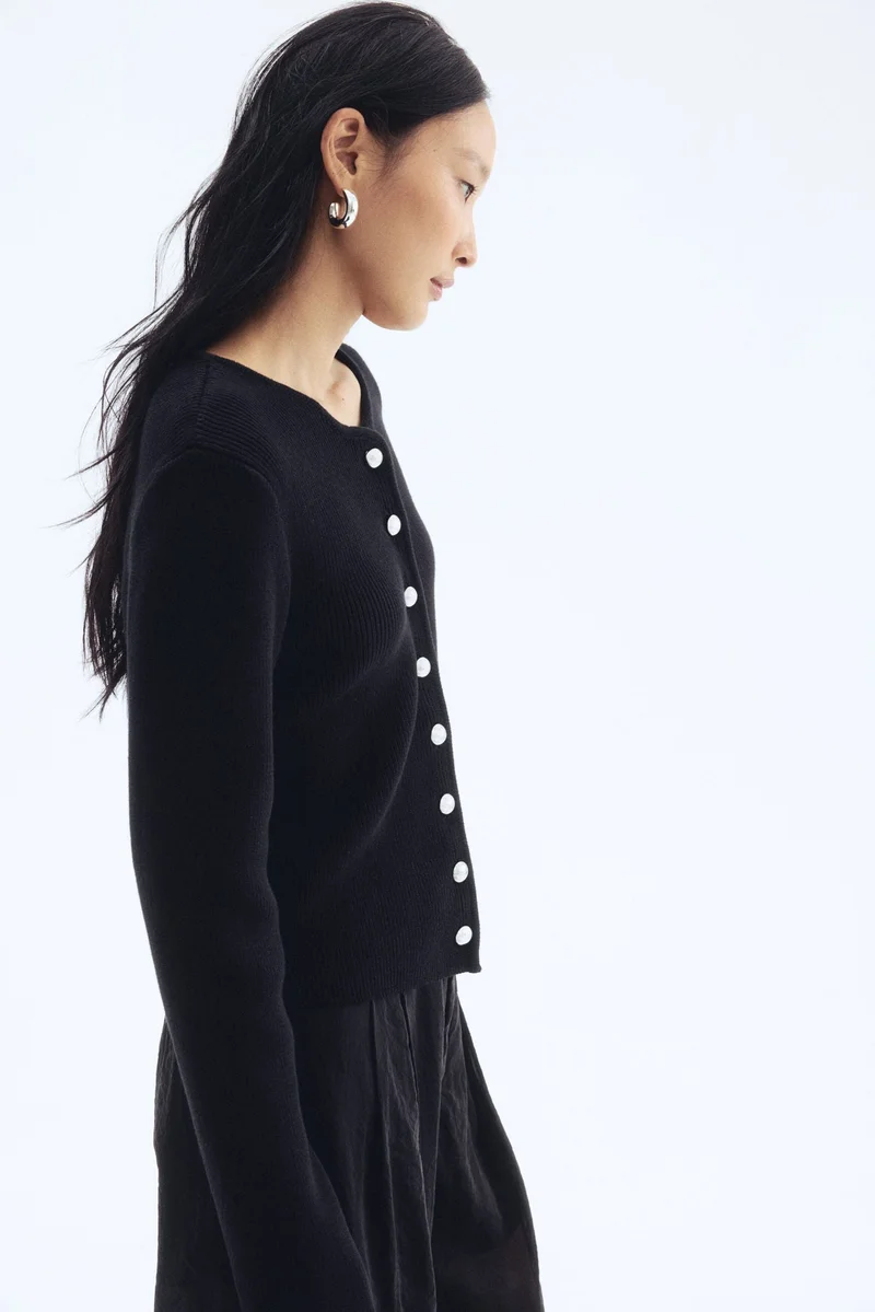 H&M Rib-knit cotton cardigan