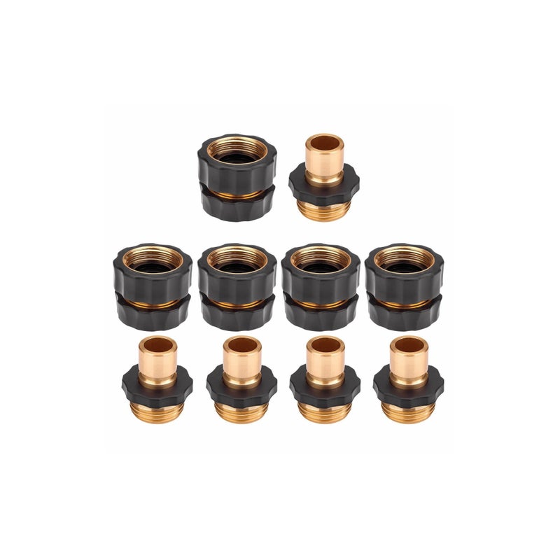 SOLARAE Garden Hose Quick Connect,  3/4 Inch Quick Disconnect Water Hose Fittings Connector Garden Hose Quick Connector Water Hose Fitting Male and Female Quick Release Hose Attachment (5 Set 10PCS) - Image 1
