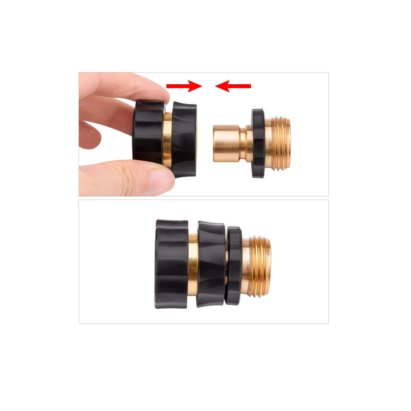 SOLARAE Garden Hose Quick Connect,  3/4 Inch Quick Disconnect Water Hose Fittings Connector Garden Hose Quick Connector Water Hose Fitting Male and Female Quick Release Hose Attachment (5 Set 10PCS) - Image 3