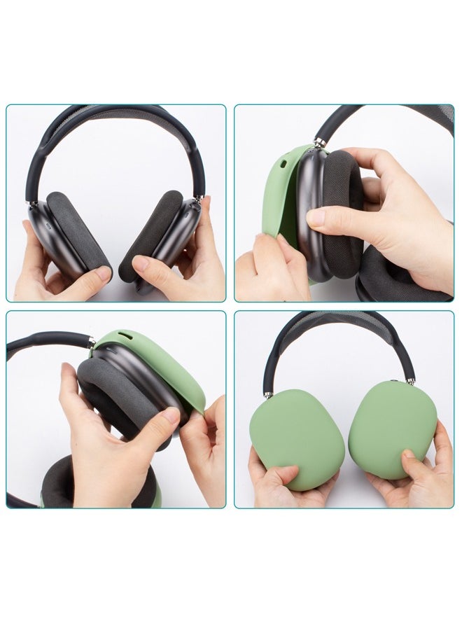 Bukela - Compatible with Overhead Cover Earcup Cover, For AirPods Max Soft Silicone Anti-Scratch Protective, Full Cover Headband Skin Cover Ear Pad Case Cover Set for AirPods Max Accessories, black - Image 1