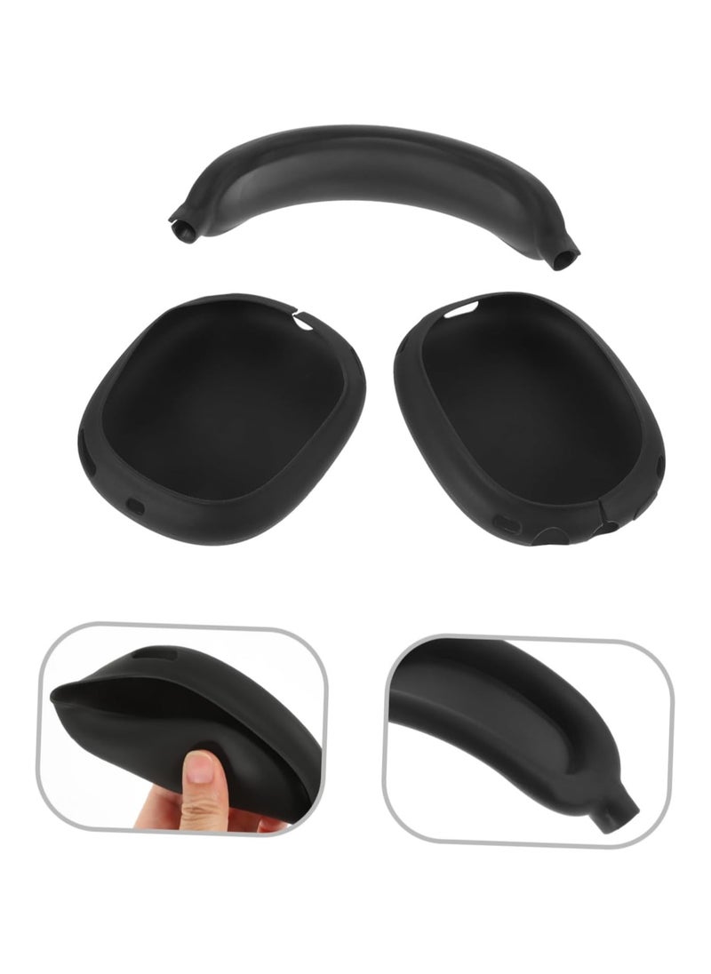 Bukela - Compatible with Overhead Cover Earcup Cover, For AirPods Max Soft Silicone Anti-Scratch Protective, Full Cover Headband Skin Cover Ear Pad Case Cover Set for AirPods Max Accessories, black - Image 1