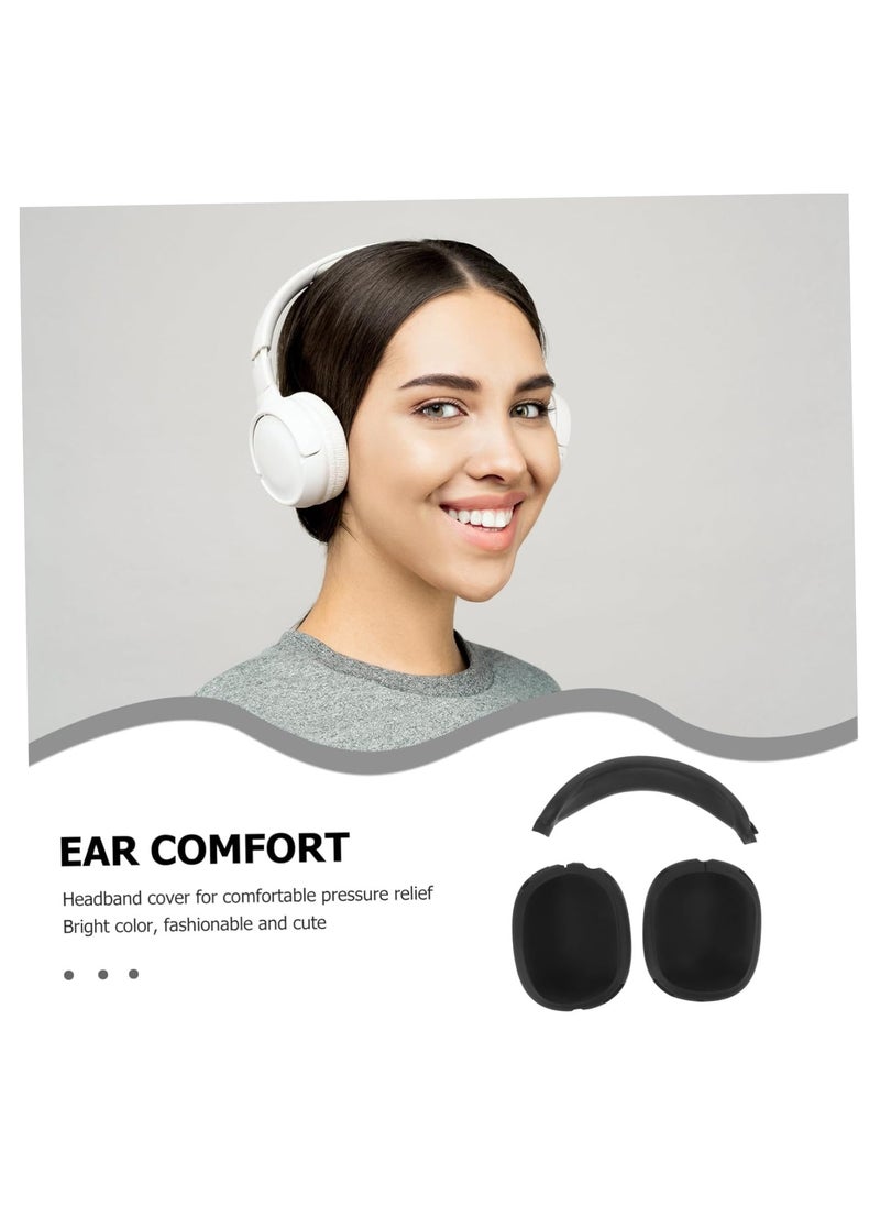 Bukela - Compatible with Overhead Cover Earcup Cover, For AirPods Max Soft Silicone Anti-Scratch Protective, Full Cover Headband Skin Cover Ear Pad Case Cover Set for AirPods Max Accessories, black - Image 1