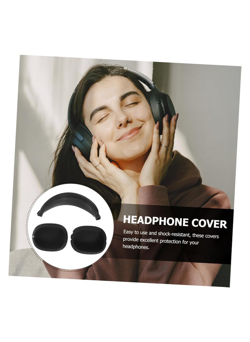 Bukela - Compatible with Overhead Cover Earcup Cover, For AirPods Max Soft Silicone Anti-Scratch Protective, Full Cover Headband Skin Cover Ear Pad Case Cover Set for AirPods Max Accessories, black - Image 1
