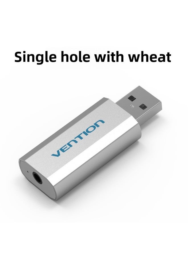 Vention Computer Sound Card Usb To 3.5mm Audio Interface To Earphone Microphone Earphone Adapter-Color:Single Hole With Wheat White  - Image 1