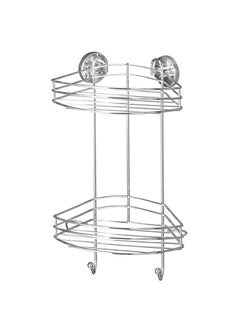 Wenko Vacuum Loc 2 Tier Corner Rack 23 x 43 x 21 cm, Chrome 