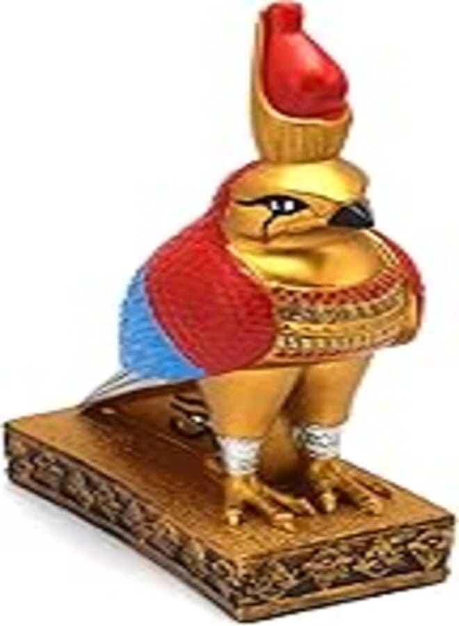 immatgar pharaonic Decorative Egyptian Horus Statue Egyptian souvenirs gifts from Egypt (Multi color - 20 CM Long)