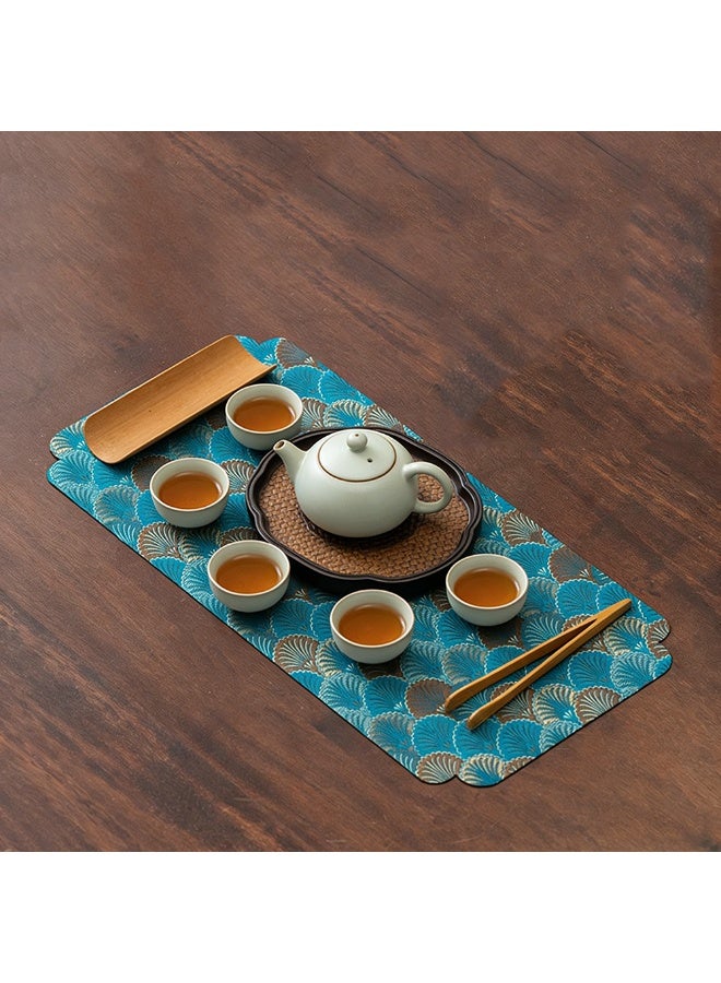 New Chinese Style Tea Mat With Zen Style Double-Sided Dry Foam Pad, Retro Artistic Fabric Tablecloth, Dining Mat, Insulated Table Flag - Image 1