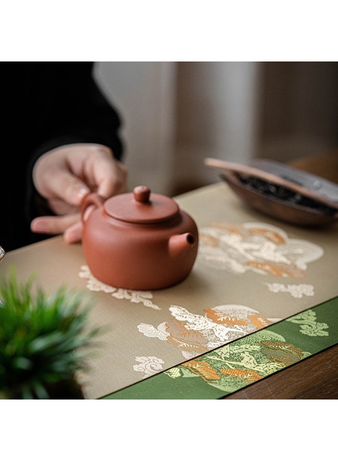 New Chinese Style Tea Mat With Zen Style Double-Sided Dry Foam Pad, Retro Artistic Fabric Tablecloth, Dining Mat, Insulated Table Flag - Image 2