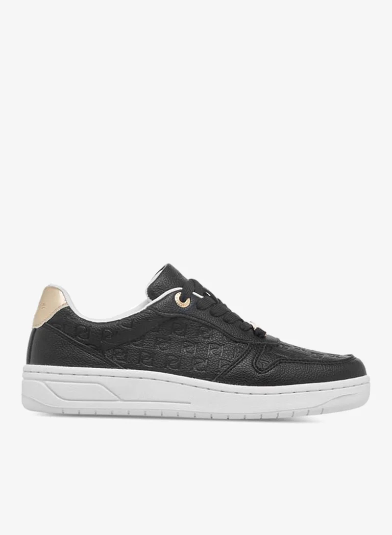 Women's Monogram Embossed Sneakers With Lace-Up Closure