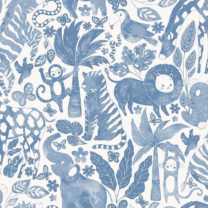 NuWallpaper Sweet Safari Blue Peel & Stick Wallpaper, NUS4850 - Image 1