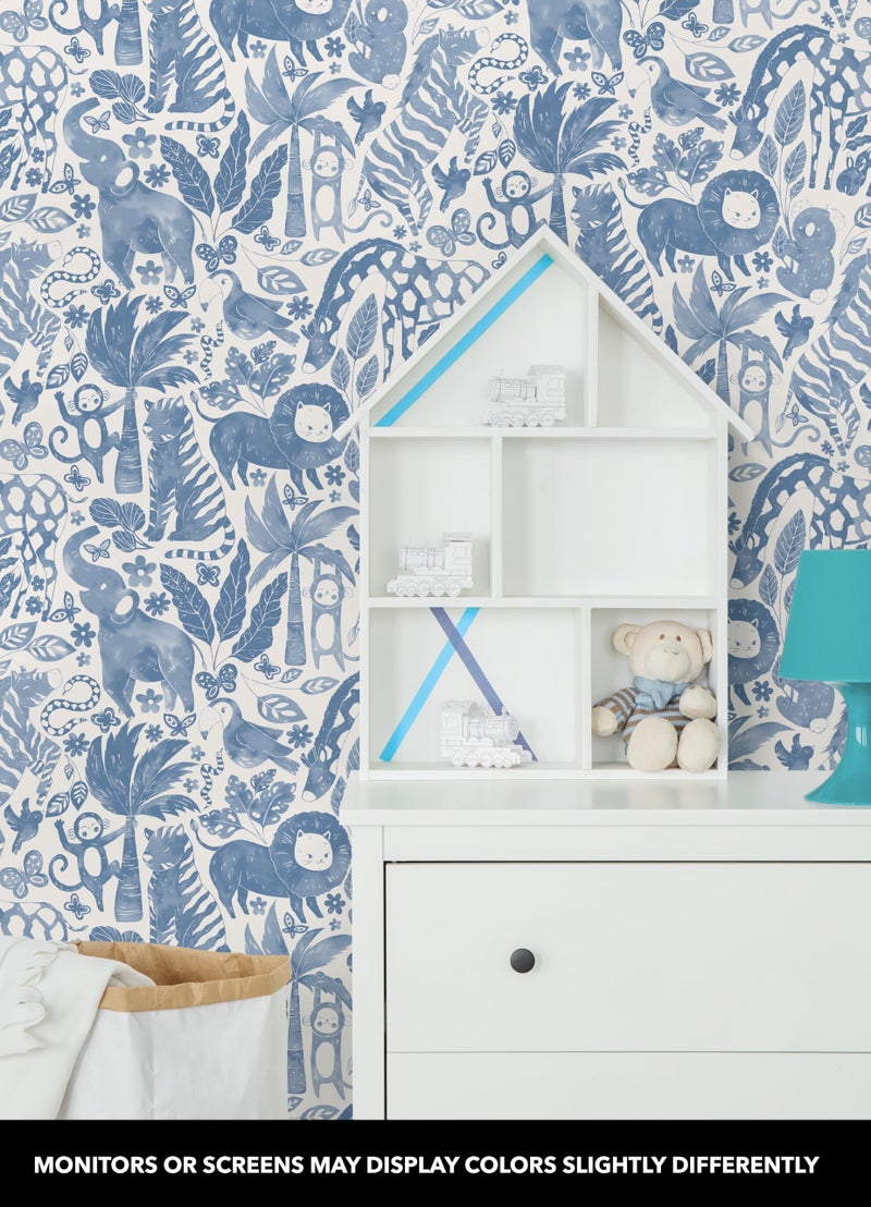 NuWallpaper Sweet Safari Blue Peel & Stick Wallpaper, NUS4850 - Image 2