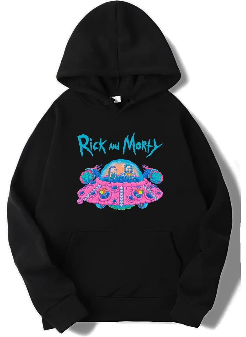 بي ار زد كولكشن Unisex Oversize Rick And Morty Space Ship Hoodie