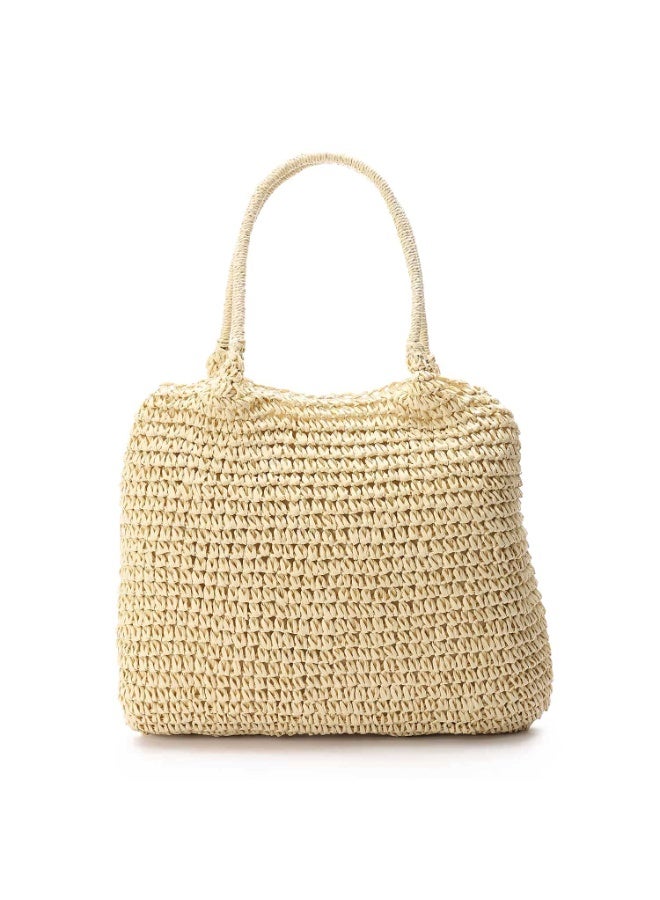 Mr.joe Mr Joe Beige Crochet Straw Tote Bag – Lightweight Summer Handbag 4142  - Image 4