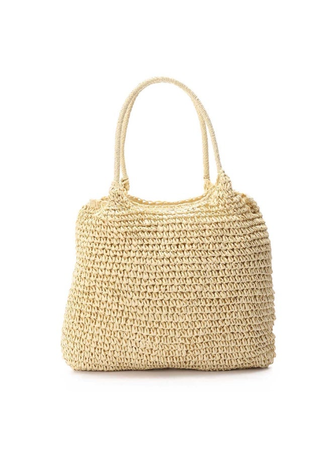 Mr.joe Mr Joe Beige Crochet Straw Tote Bag – Lightweight Summer Handbag 4142  - Image 1