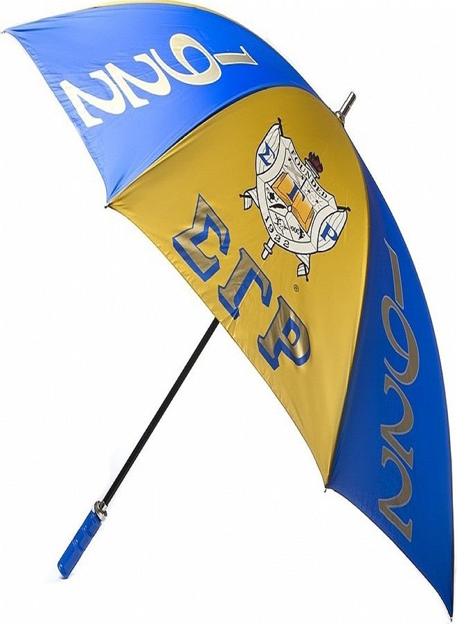 Cultural Exchange Sigma Gamma Rho 8 Panel Print Jumbo Umbrella [Blue/Gold - 30"] - Image 1