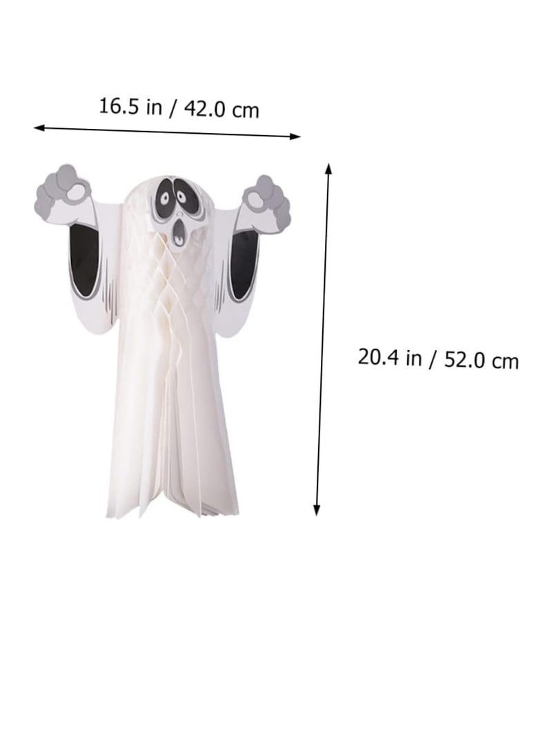 Halloween Party Props 2pcs Horror Hanging Ghosts 3d Paper Ghost Ornaments Realistic Halloween Decorations - Image 2