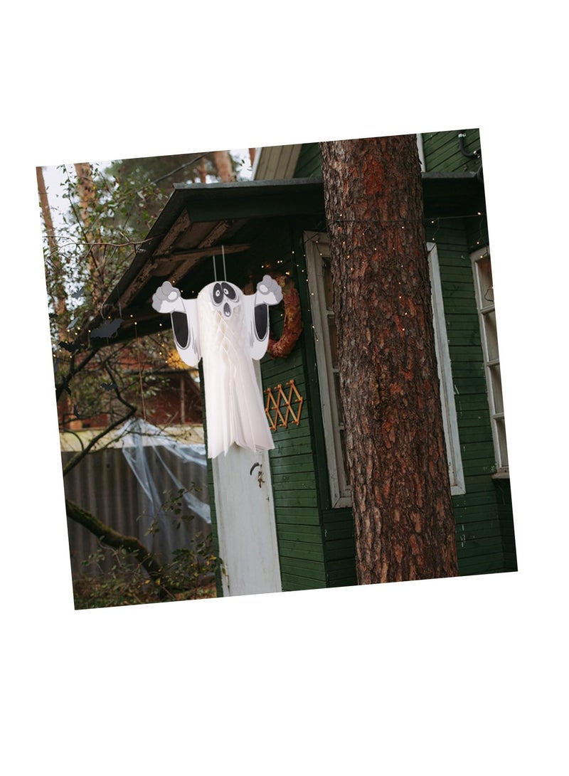 Halloween Party Props 2pcs Horror Hanging Ghosts 3d Paper Ghost Ornaments Realistic Halloween Decorations - Image 5